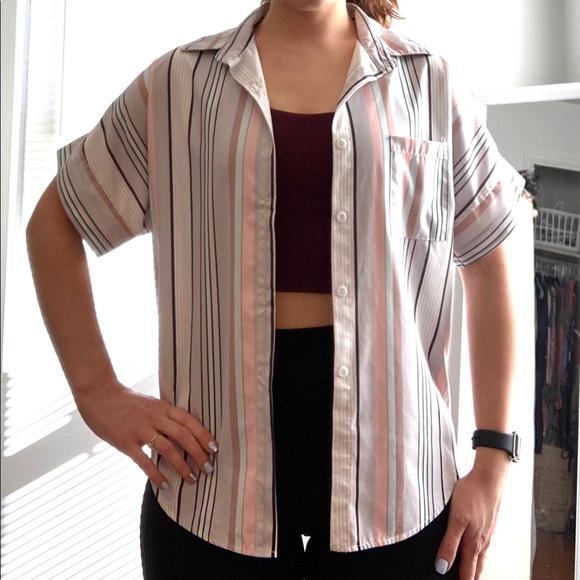 Pinstripe Collared Shirt - Picture 3 of 3